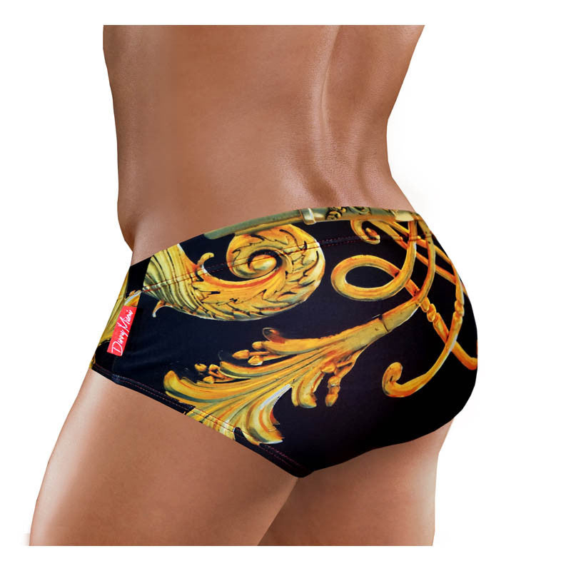 DANNY MIAMI Swimwear - Crown Black - Men Swimsuit Brief - Beach Trunks