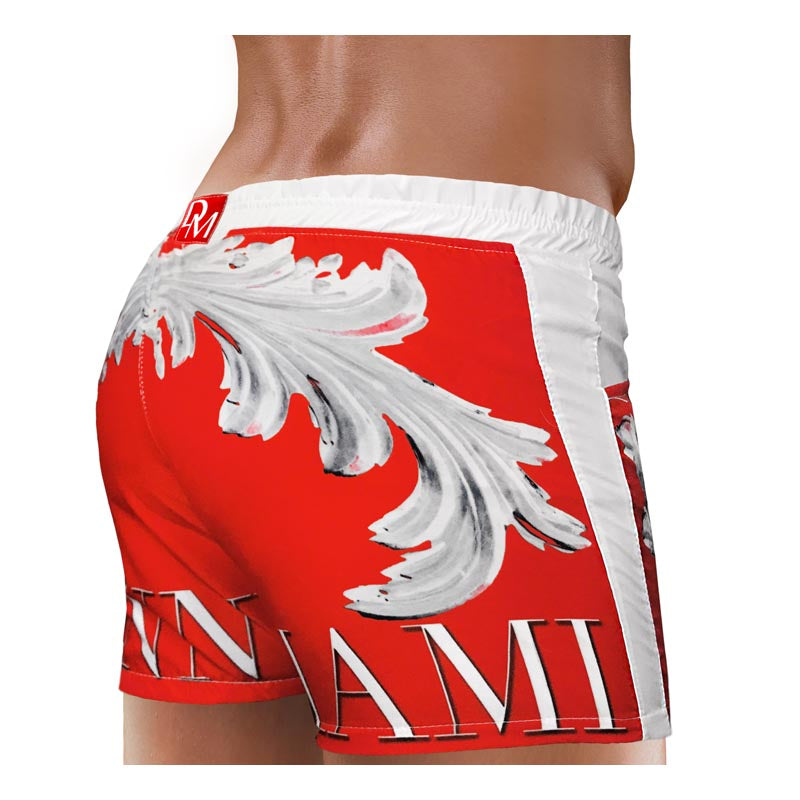 Men Swimwear Beach Short - Danny Miami luxury brand - Swimwear gym workout shorts  - Crown Red