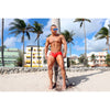 DANNY MIAMI Swimwear - Olympia Red - Men Swimsuit Brief - Beach Trunks