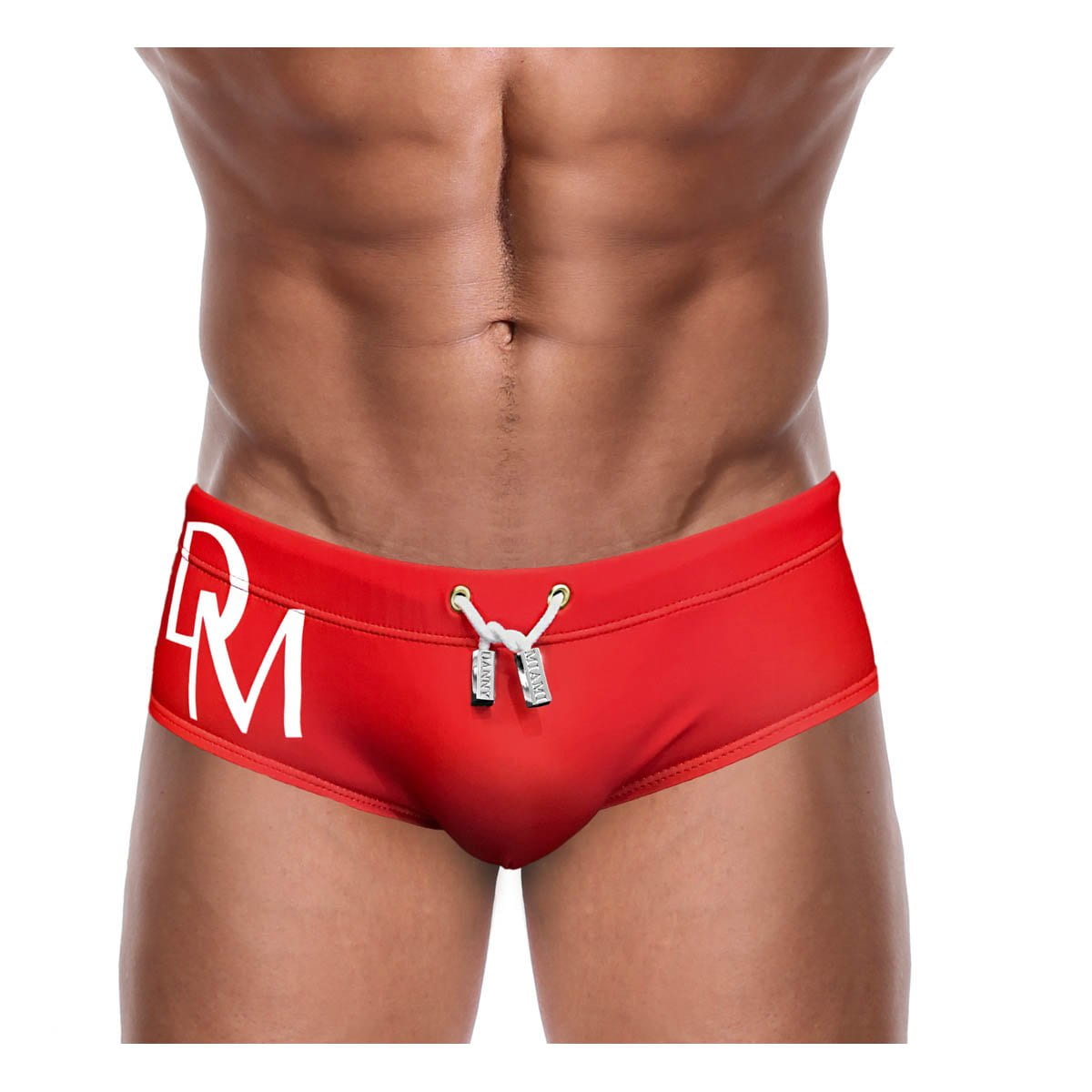  DANNY MIAMI Swimwear - Olympia Red - Men Swimsuit Brief - Beach Trunks