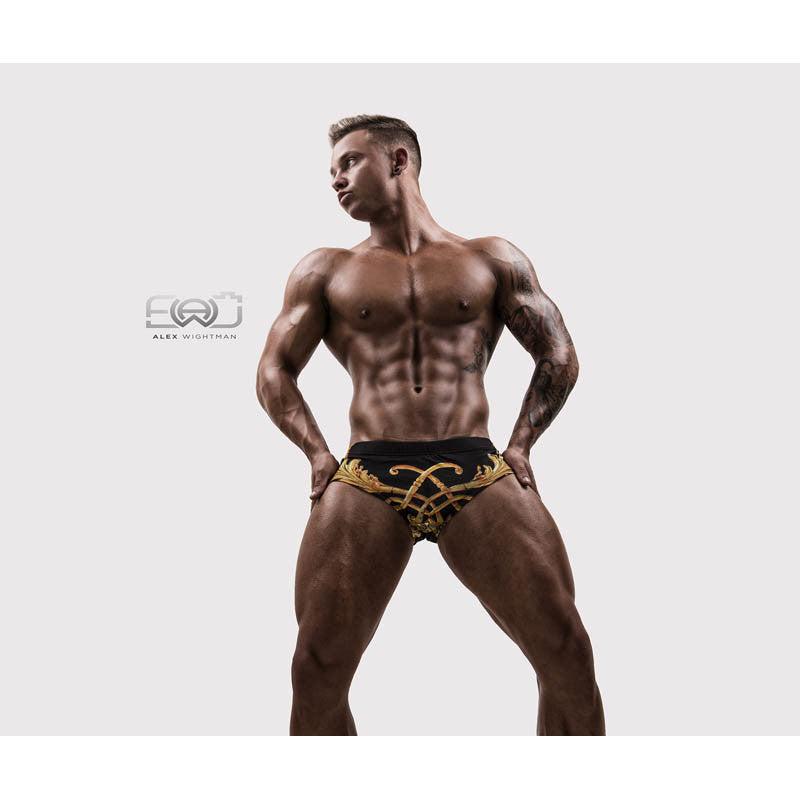  DANNY MIAMI Swimwear - Crown Black - Men Swimsuit Brief - Beach Trunks