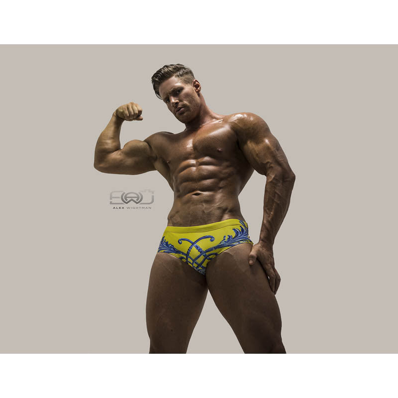  DANNY MIAMI Swimwear - Crown Yellow - Men Swimsuit Brief - Beach Trunks