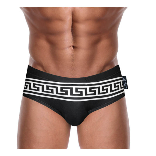 DANNY MIAMI Swimwear - Black Greek - Men Swimsuit Brief - Beach Trunks