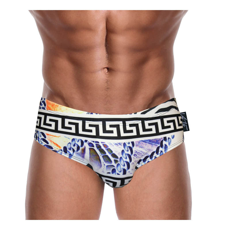 DANNY MIAMI Swimwear - White Print - Men Swimsuit Brief